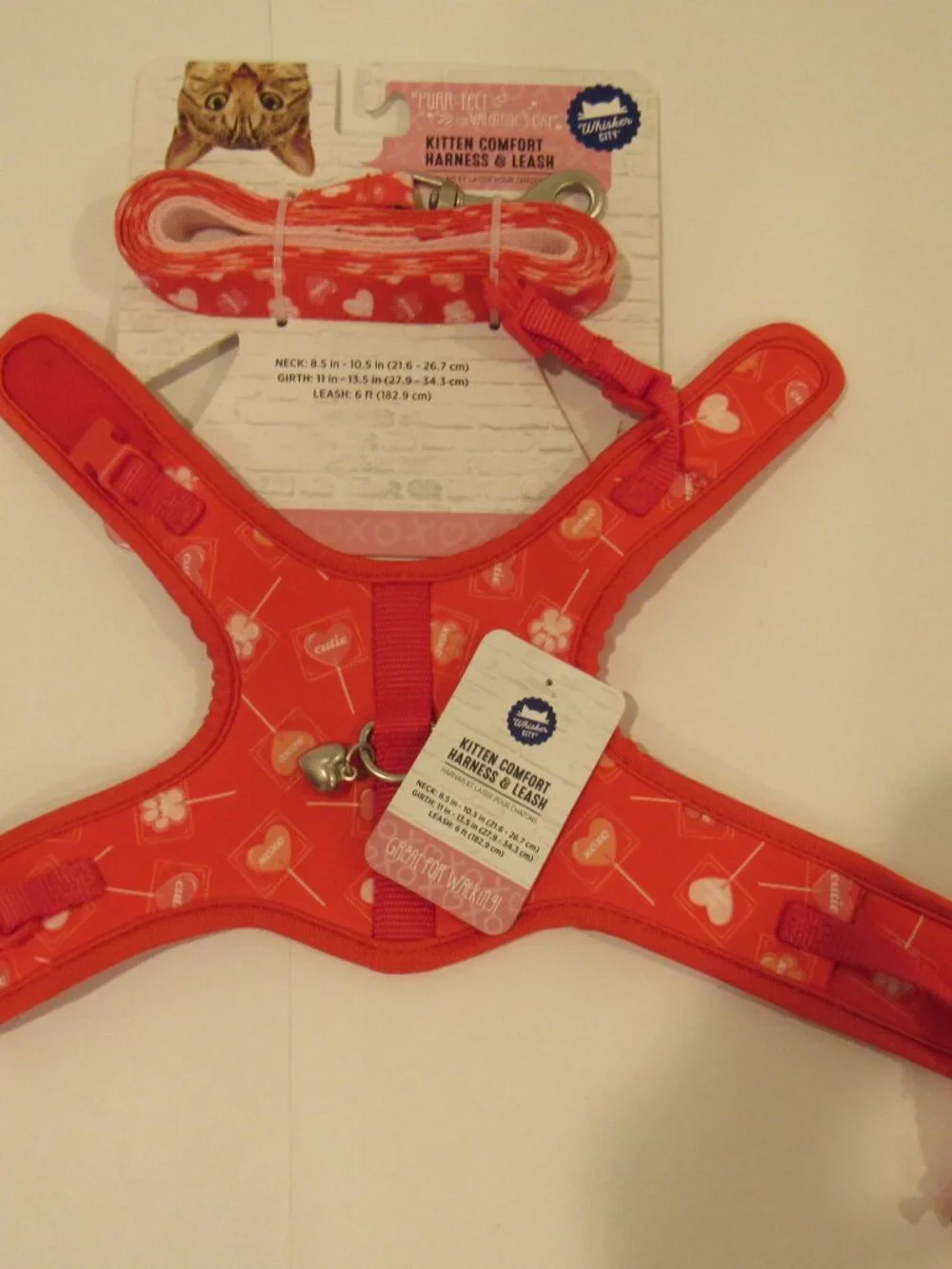 NEW KITTEN/SMALL CAT COMFORT HARNESS WITH MATCHING LEASH